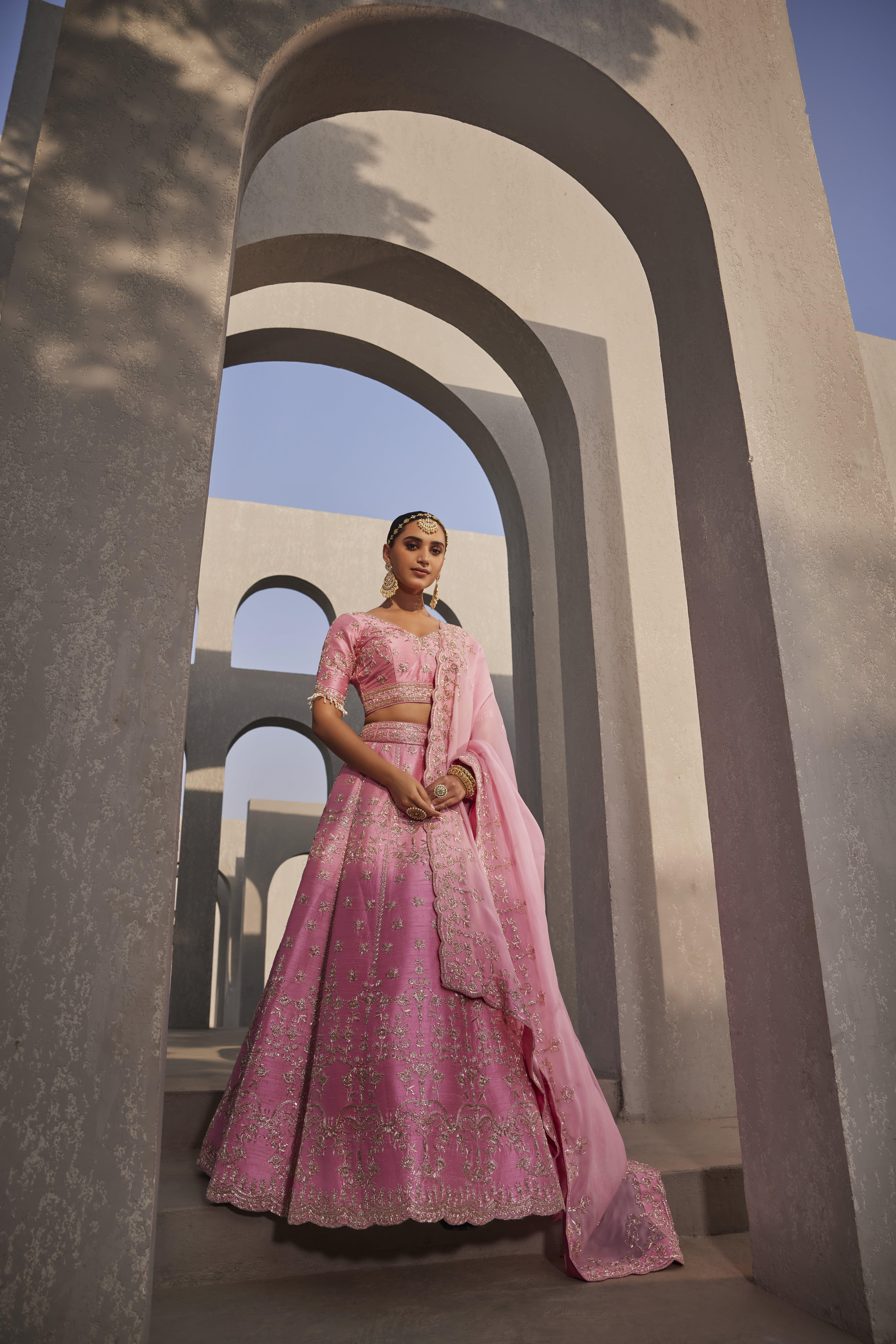 BLUSH PINK EMBROIDERED LEHENGA SET