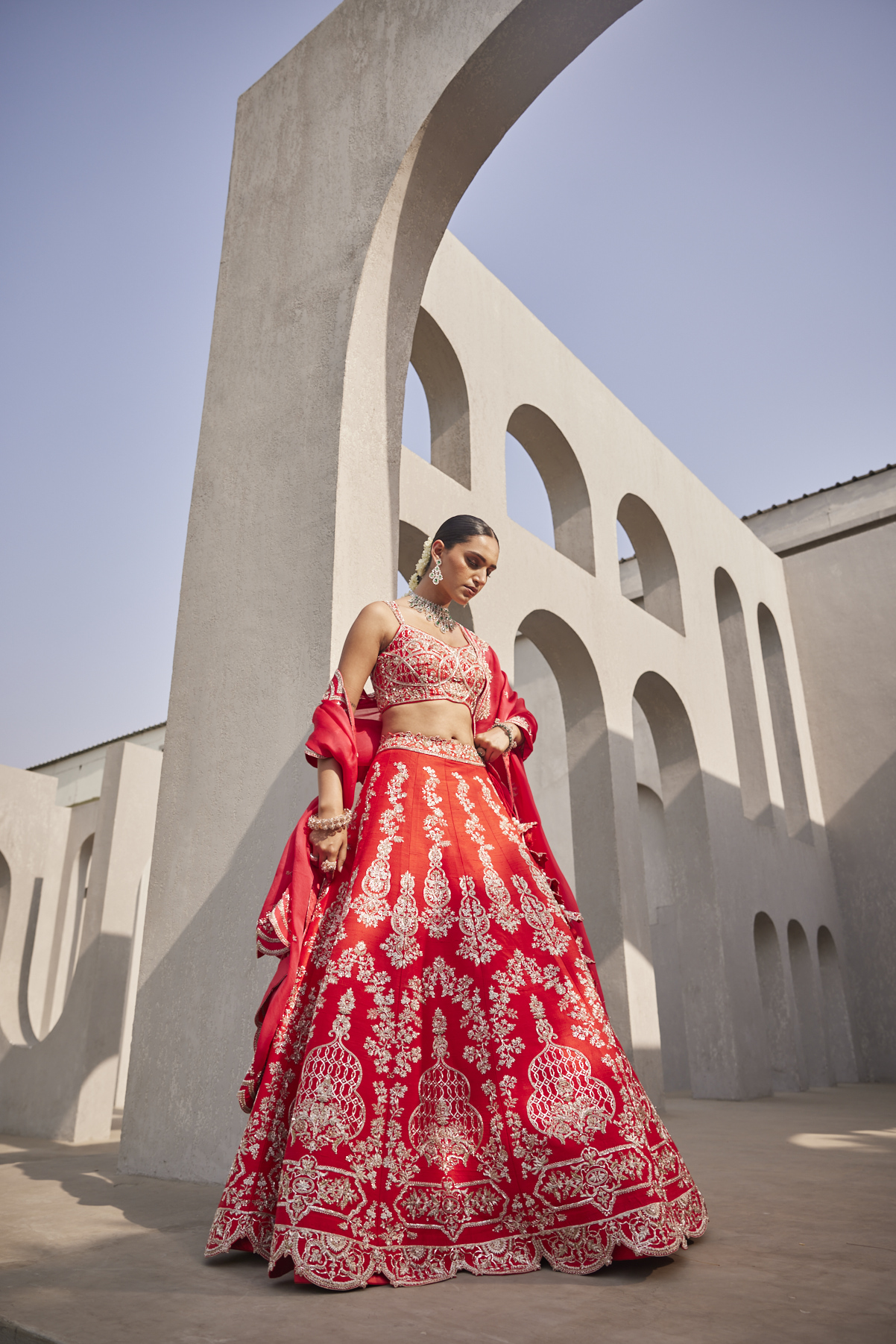 CRIMSON BRIDAL LEHENGA SET